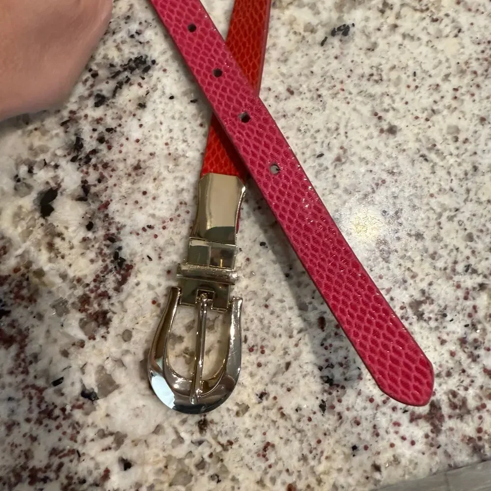 Pink Red Reversible Belt Sz L - Picture 2 of 11